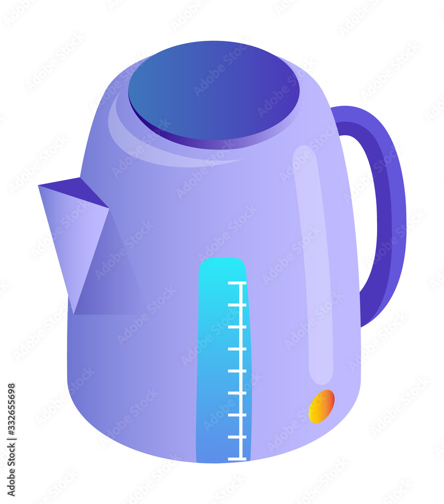 Electric kettle isolated icon in isometric style. Kitchen devices and appliances for home. Modern technologies for smart house. Item for boiling water, electronics for apartment, vector in flat style Electric kettle isolated icon in isometric style. Kitchen devices and appliances for home. Modern technologies for smart house. Item for boiling water, electronics for apartment, vector in flat style