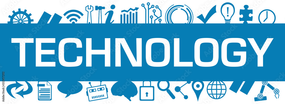 Technology Blue Box Technology Symbols Up Down Technology Blue Box Technology Symbols Up Down
