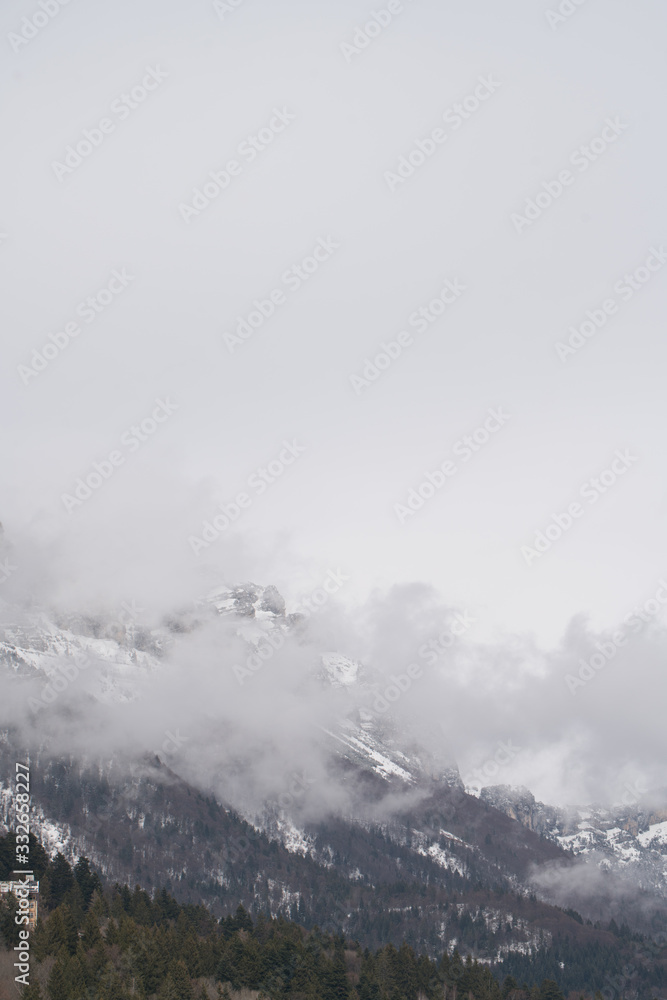 mountains in winter