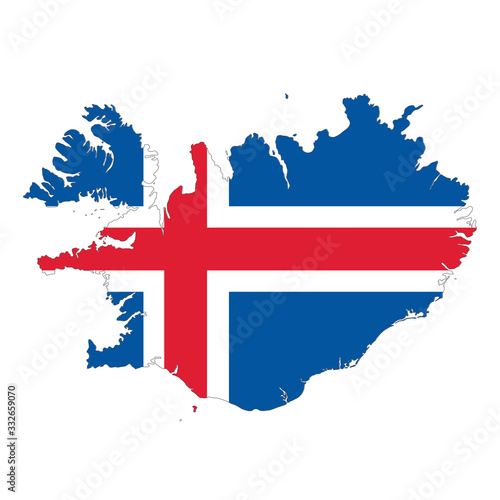 vector map flag of Iceland isolated on white background