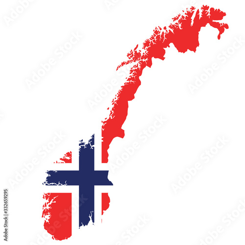 vector map flag of Norway isolated on white background Kategorie Grafische Elemente photo