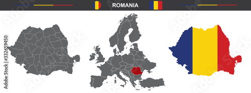 vector map set of Romania isolated on white background Kategorie Grafische Elemente