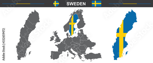 vector map set of Sweden isolated on white background Kategorie Grafische Elemente