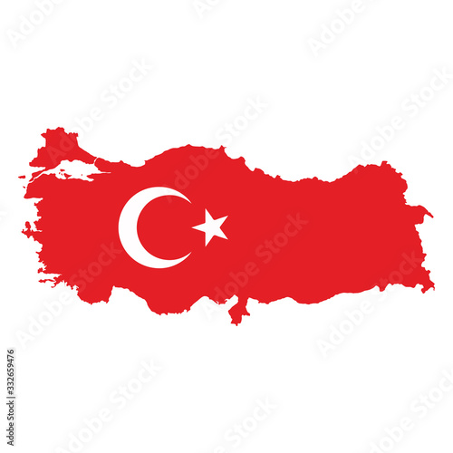 vector map flag of Turkey isolated on white background Kategorie Grafische Elemente