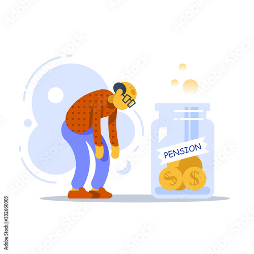 Pension fund program, superannuation concept, retirement investment and planning, future savings