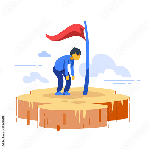 Man stuck in progress, loss of motivation, self growth, never give up, goals achiever, perfectionist anxiety, impostor complex