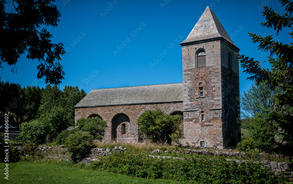 the church of the poor ,aubrac village,lozere,france,