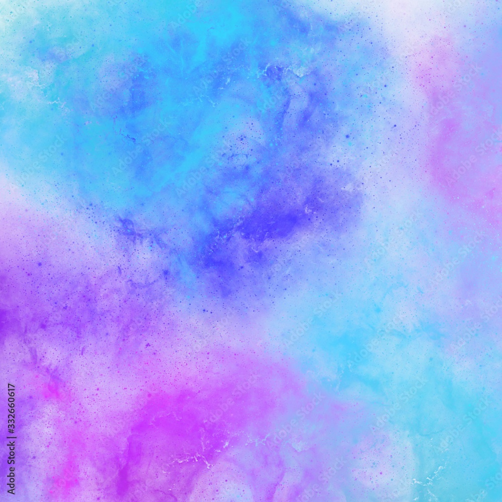 Bright colorful nebula for business or banner template with water color background. 