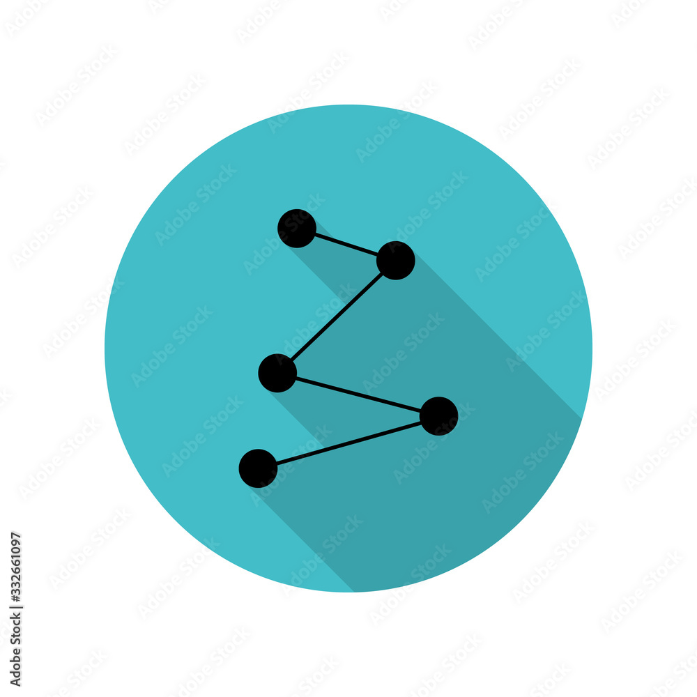 Connected points long shadow icon. Simple glyph, flat vector of web icons for ui and ux, website or mobile application Connected points long shadow icon. Simple glyph, flat vector of web icons for ui and ux, website or mobile application
