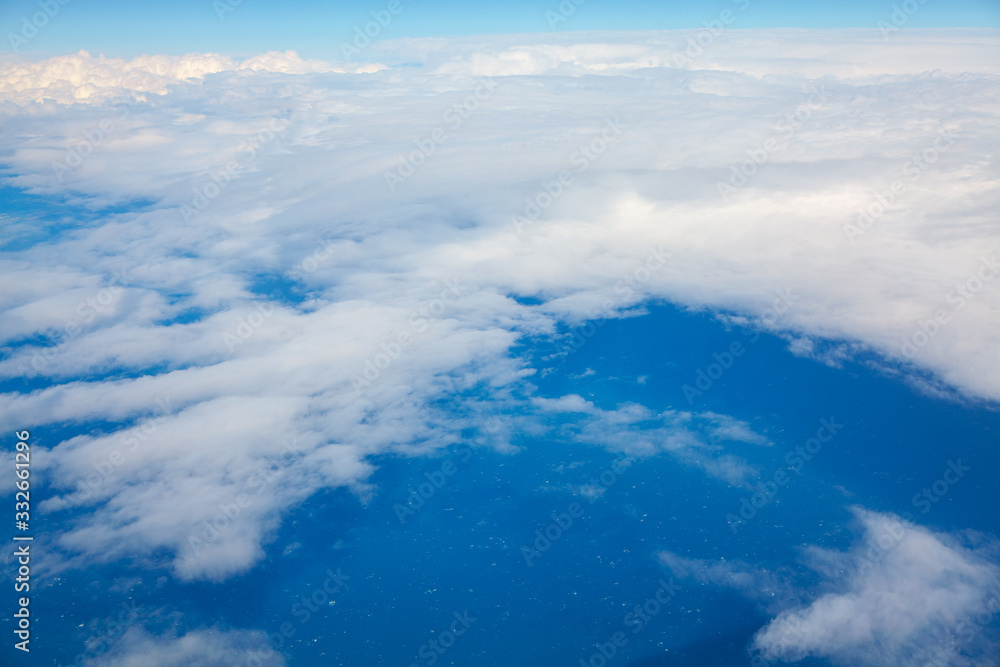 panoramic aerial view of heaven with clouds