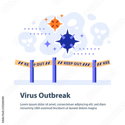 Virus outbreak concept, respiratory disease epidemic, quarantine period, precaution or preventive measure