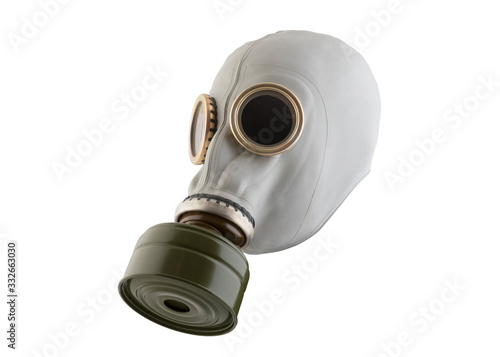 Gas mask isolated on white background with clipping path. Environment pollution. © Jakub Krechowicz