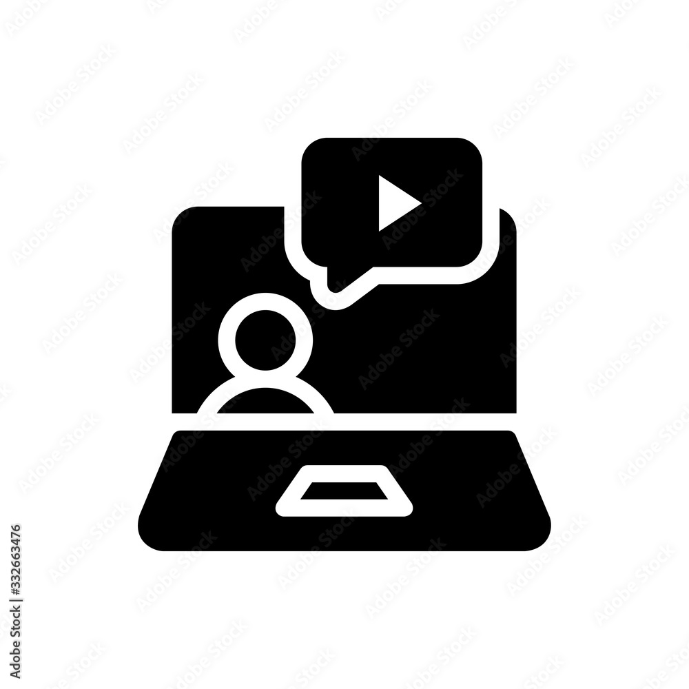 Video Call Vector Icon Glyph Illustration Video Call Vector Icon Glyph Illustration