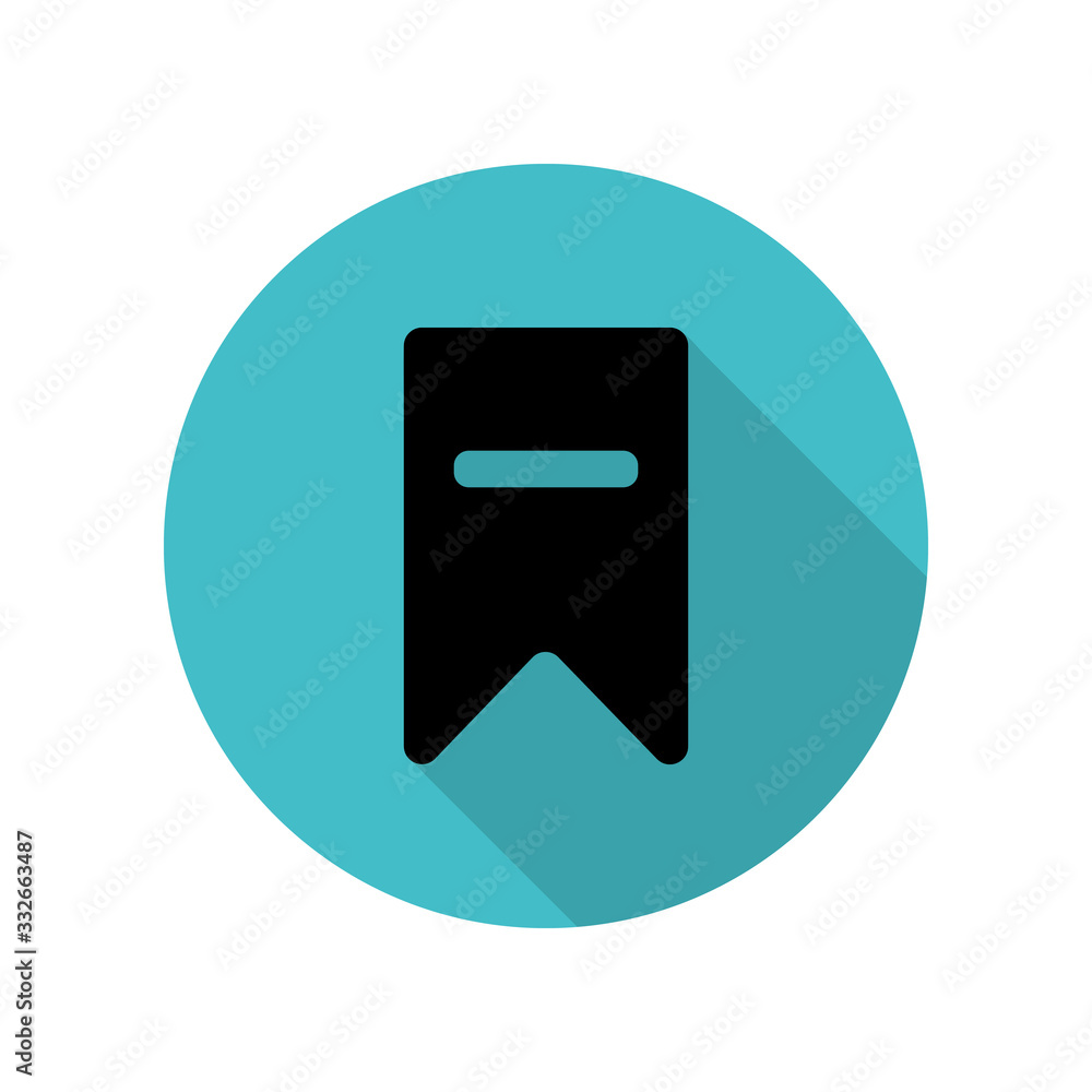 Delete bookmark long shadow icon. Simple glyph, flat vector of web icons for ui and ux, website or mobile application Delete bookmark long shadow icon. Simple glyph, flat vector of web icons for ui and ux, website or mobile application