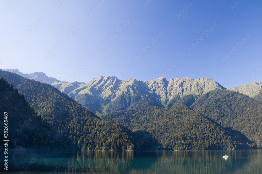 Mountain lake Ritsa in Abkhazia.