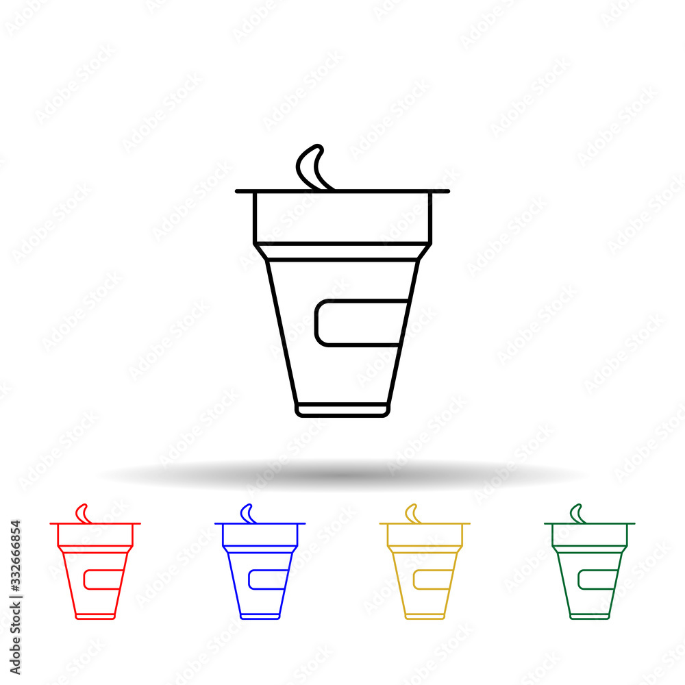 Dairy, yoghurt natural probiotics multi color icon. Simple thin line, outline vector of probiotics icons for ui and ux, website or mobile application Dairy, yoghurt natural probiotics multi color icon. Simple thin line, outline vector of probiotics icons for ui and ux, website or mobile application