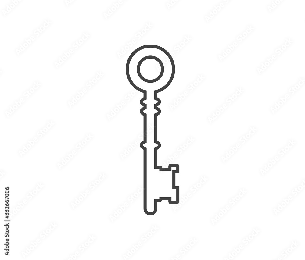 key icon isolated on white background. vector illustration key icon isolated on white background. vector illustration