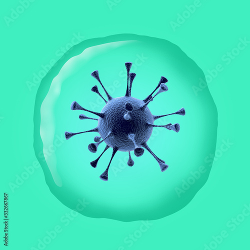 3d rendered illustration of covid-19 virus cell