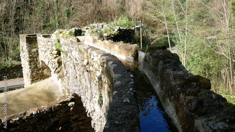 Ruins of water mill. The Valle dei Mulini (Valley of Mills) of Gragnano, Naples, Campania, Italy Ruins of water mill. The Valle dei Mulini (Valley of Mills) of Gragnano, Naples, Campania, Italy