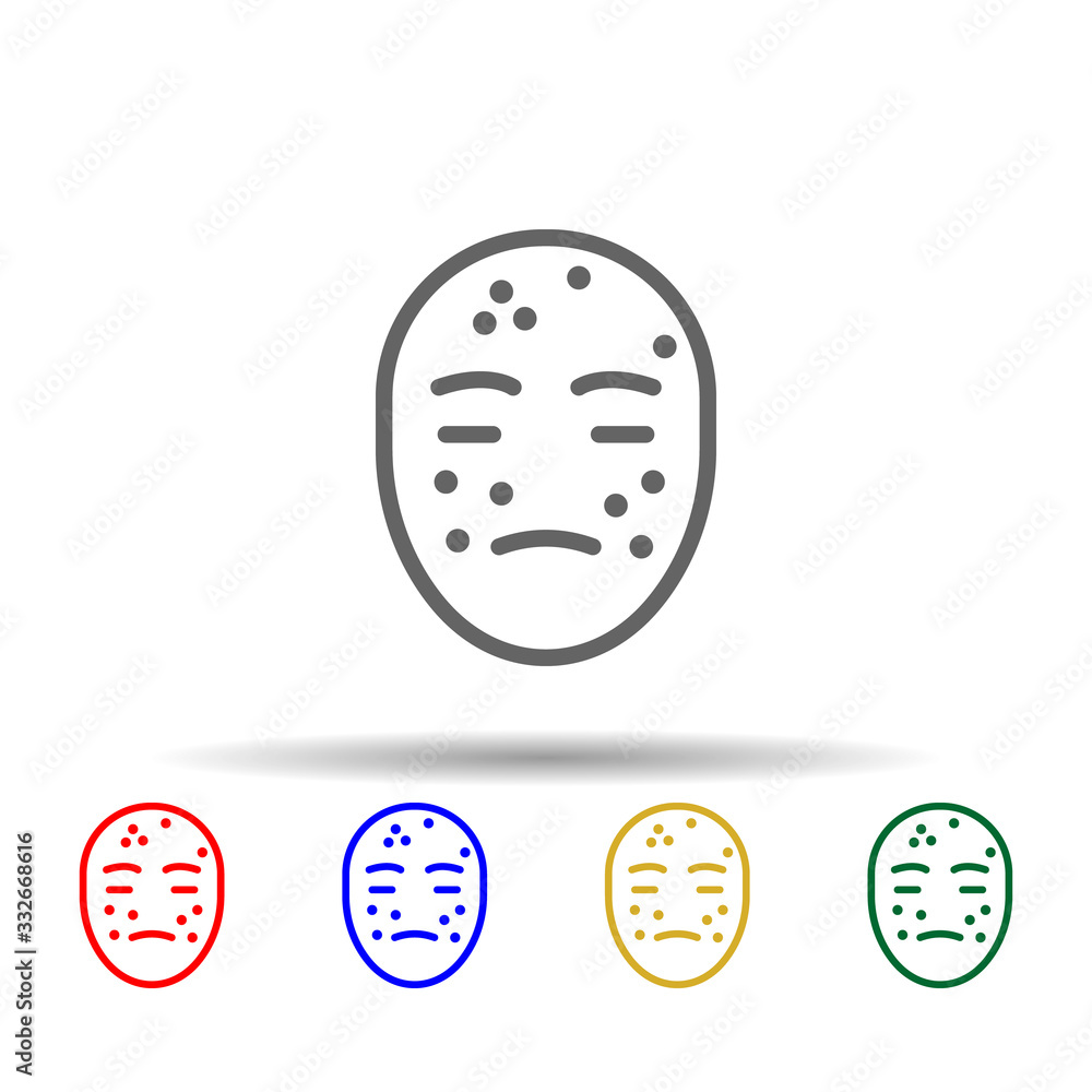 Allergy, face multi color icon. Simple thin line, outline vector of sheep icons for ui and ux, website or mobile application