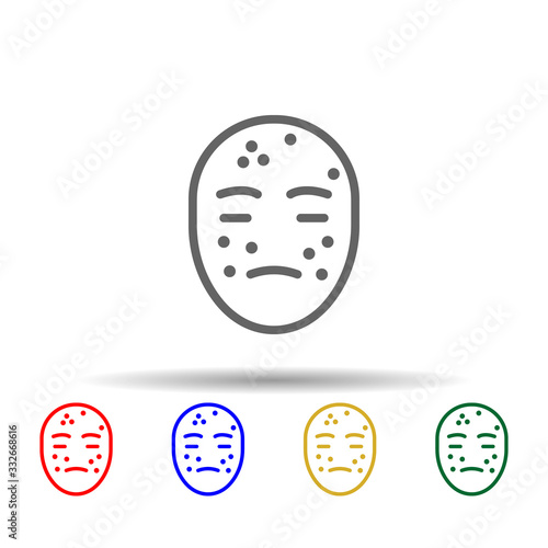 Allergy, face multi color icon. Simple thin line, outline vector of sheep icons for ui and ux, website or mobile application