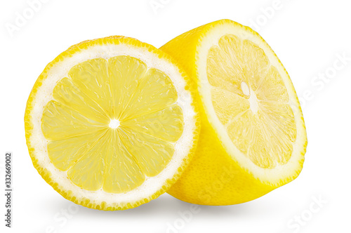 Lemon isolated on white background with clipping path
