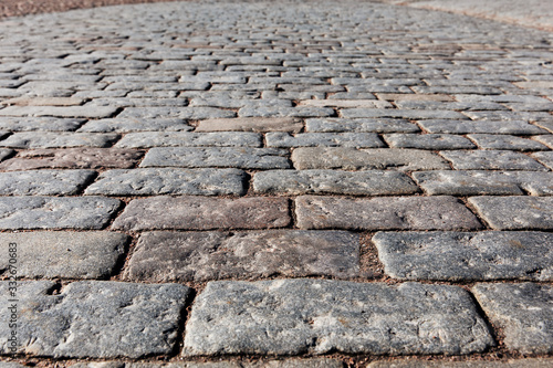 Stone pavement texture, texture of cobblestone road