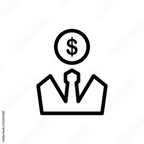 Investor Vector Icon Line Illustration.