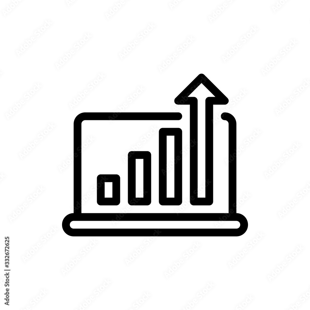 Bar Graph Vector Icon Line Illustration. Bar Graph Vector Icon Line Illustration.