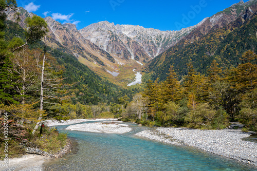 Crystal Clear River in Kamikochi Valley, Japanese Alps, Japan