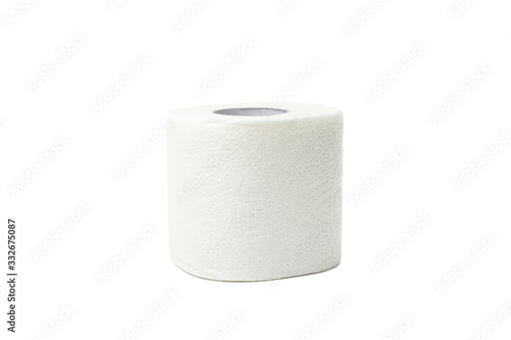 Single toilet paper isolated on white background Single toilet paper isolated on white background