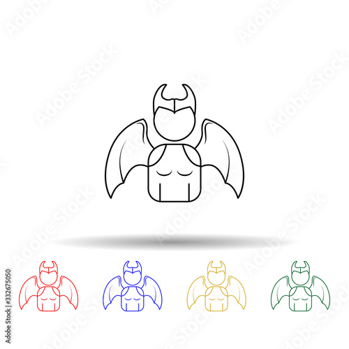 Avatar of the demon girl multi color icon. Simple thin line, outline vector of angel and demon icons for ui and ux, website or mobile application