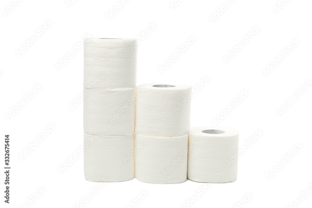 Group of toilet paper isolated on white background Group of toilet paper isolated on white background
