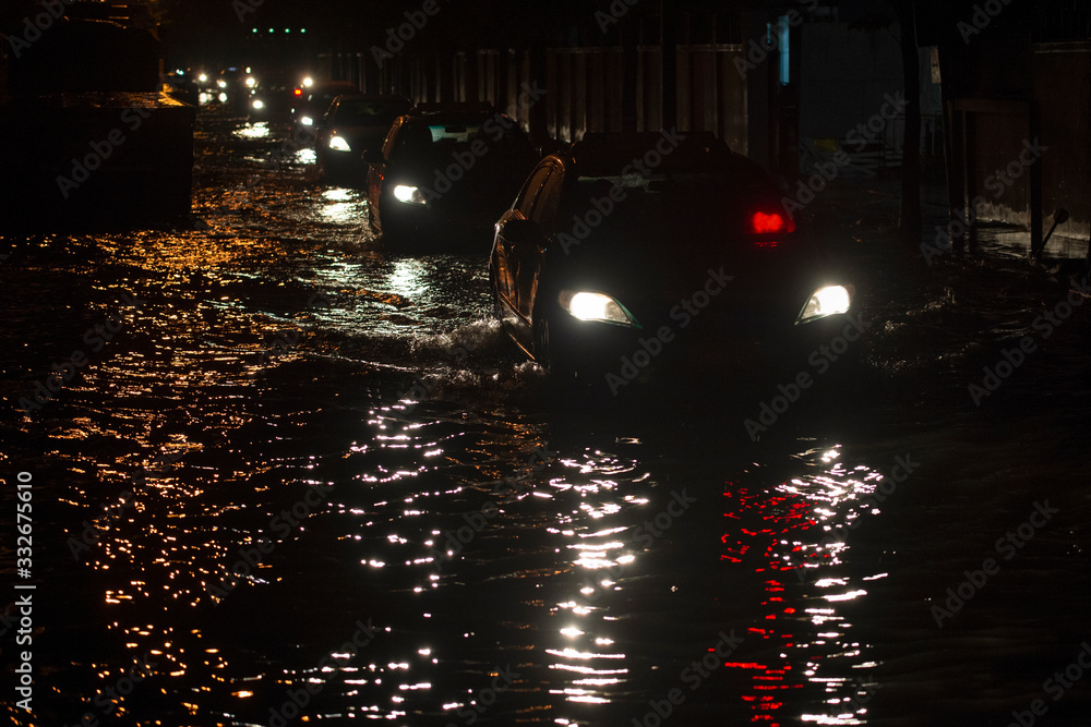 Flooded roads in Bangkok