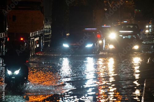 Photography Flooded roads in Bangkok