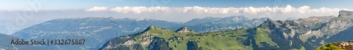 Fototapeta Naklejka Na Ścianę i Meble -  Switzerland, Panoramic view on Schynige Platte and green Alps around
