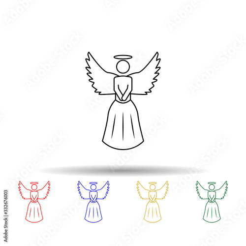 Angel multi color icon. Simple thin line, outline vector of angel and demon icons for ui and ux, website or mobile application