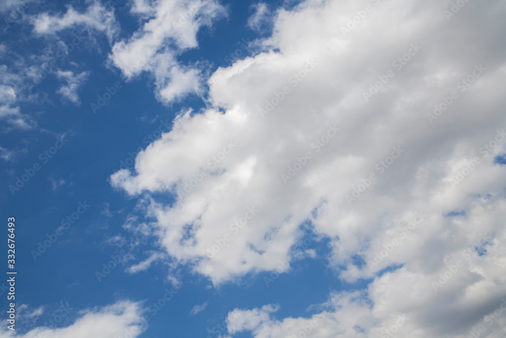 Fototapeta premium Beautiful blue sky and white clouds. Nature background.