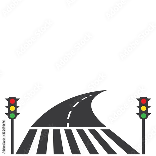 zebra cross with traffic light vector illustration design