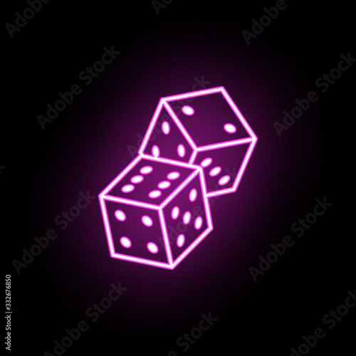 Playing darts neon icon. Simple thin line, outline vector of casino icons for ui and ux, website or mobile application