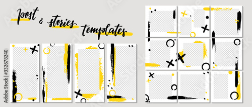 Trendy template for social networks stories and posts, vector illustration. Design backgrounds for social media. Mockup for personal blog or shop