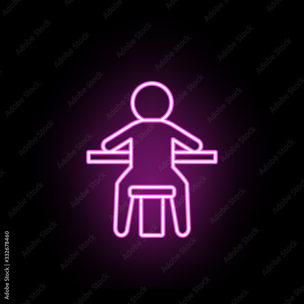 A man sitting at a game in a casino neon icon. Simple thin line, outline vector of casino icons for ui and ux, website or mobile application A man sitting at a game in a casino neon icon. Simple thin line, outline vector of casino icons for ui and ux, website or mobile application