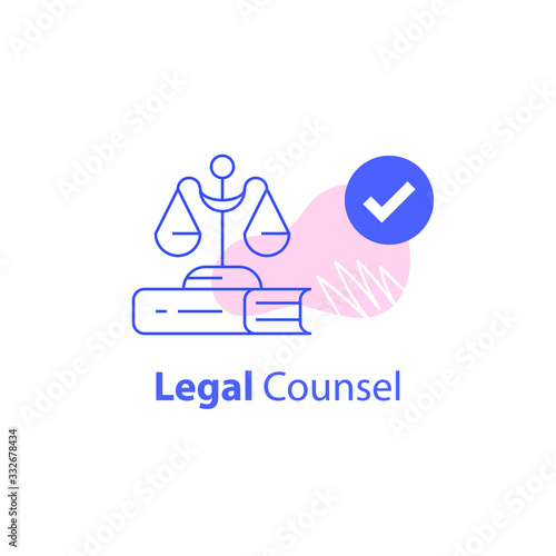 Lawyer or advocate firm, law services, legal councilor, court procedure
