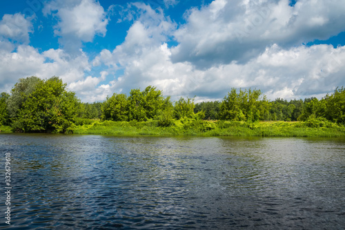 Summer rural river landscape