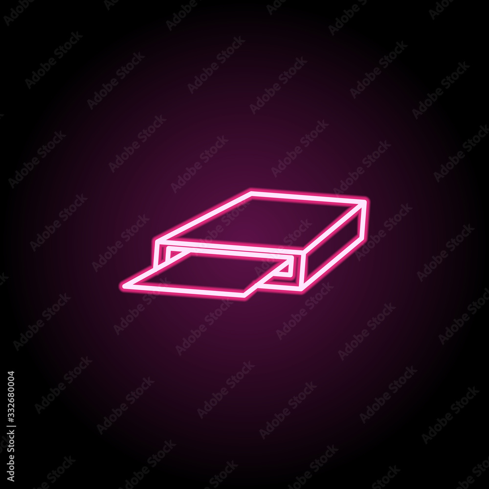 Zip driver neon icon. Simple thin line, outline vector of computer parts icons for ui and ux, website or mobile application Zip driver neon icon. Simple thin line, outline vector of computer parts icons for ui and ux, website or mobile application