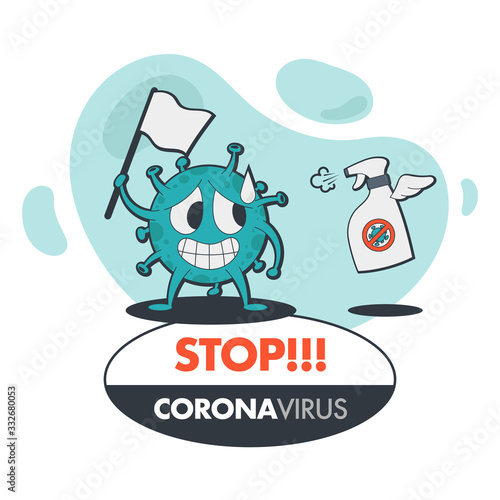 Illustration Vector Graphic of Stop Corona Virus, Defeat the Virus with Anti Virus Formula Concept