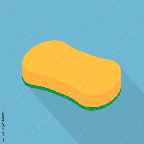 yellow cleaning sponge icon- vector illustration