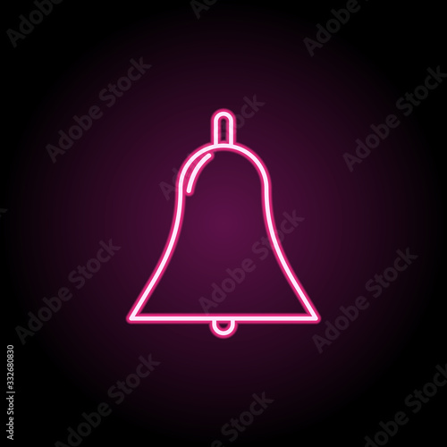 Bell neon icon. Simple thin line, outline vector of education icons for ui and ux, website or mobile application