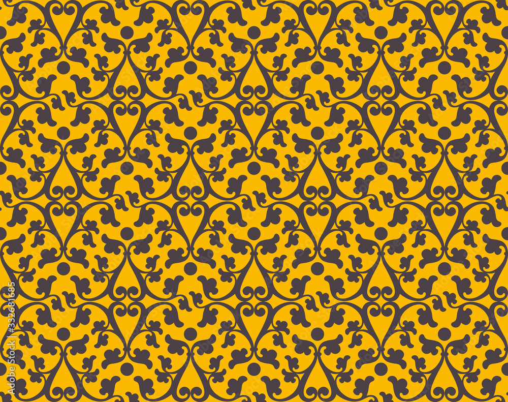 Vector seamless bright classic baroque pattern.