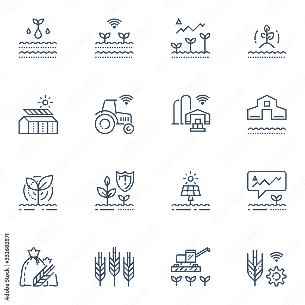 Agriculture technology and innovation, agritech concept, automation system, yield improvement, smart machinery Agriculture technology and innovation, agritech concept, automation system, yield improvement, smart machinery